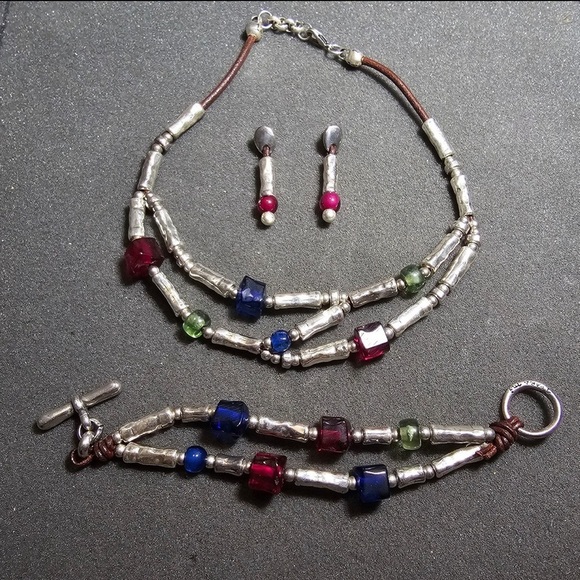 Designer 1 Para Mi Madrid Hand Made Artisan Silver PlatedNecklace Jewelry Set